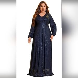 Elegant Navy Blue Women's Dress